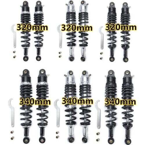 320mm 340mm 1 Pair Black Silver Motorcycle Rear Suspension Air Shock Absorber Shock Fork Head Falling Protect ATV D30