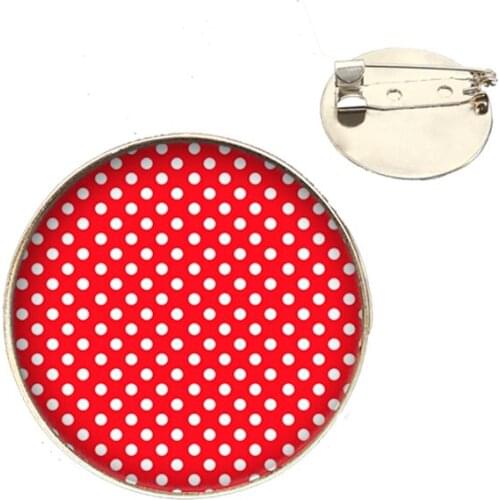 Zdying Circle Point Brooch Pin Glass Geometric Round Pattern Cabochon Metal Brooch Badge Gift For Woman Girls Pins BD001