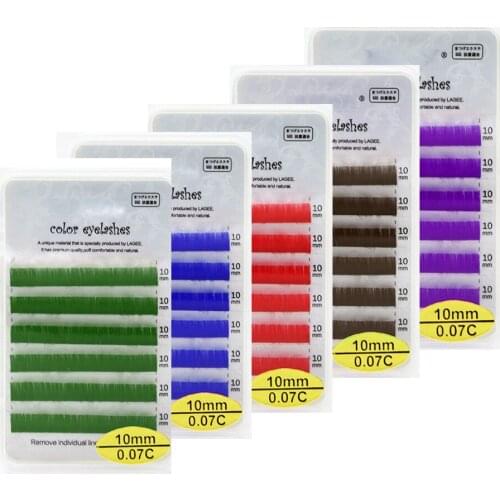 ICYCHEER Colored Eyelash Extension Colorful False Eyelashes Individual Lashes Red Blue Purple Brown Premium Soft Faux Mink