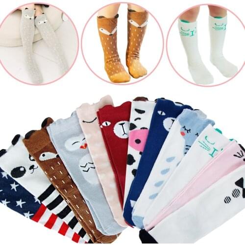 Baby Infants Kids Stockings Toddlers Girls Boys Stretch Knee High Socks Tights Leg Warmer Ribbon Cartoon Fox Cotton Cute Lovely