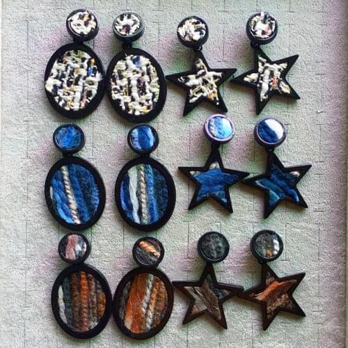 FishSheep Korean Big Statement Earrings For Women New Autumn Winter Geometric Oval Long Drop Earrings 2019 Fashion Jewelry