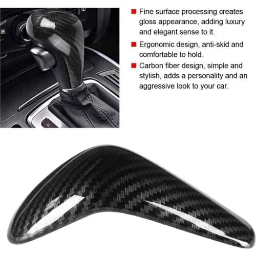 Car ABS Interior Carbon Fiber Gear Shift Handle Head Frame Cover Trim Protection Sticker for -A6 A7 2015-2018