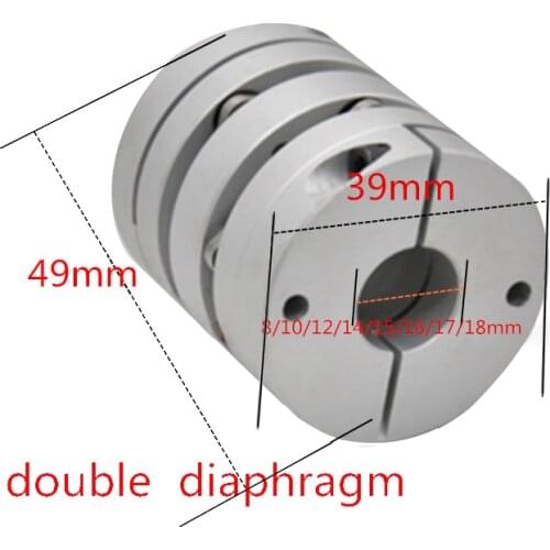 Flexible double diaphragm coupling 1PC D39L49 8/10/12/14/15/16/17/18mm Flexible Plum Shaft Coupling CNC Stepper Motor Coupler