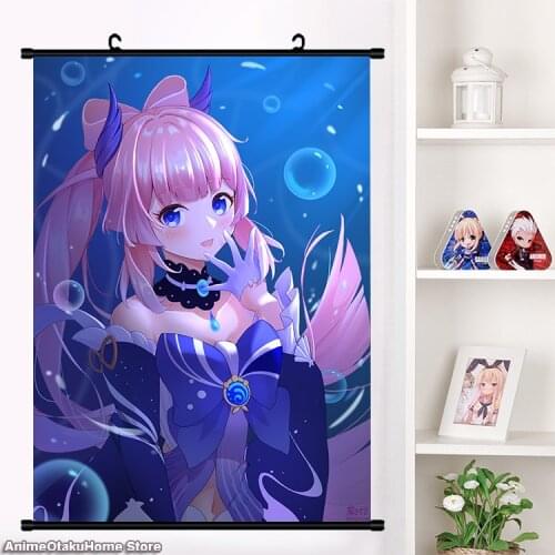 HOT Cute Anime Genshin Impact Sangonomiya Kokomi HD Wall Scroll Print Painting Poster Home Decor Collection Art Gift 60*90 cm
