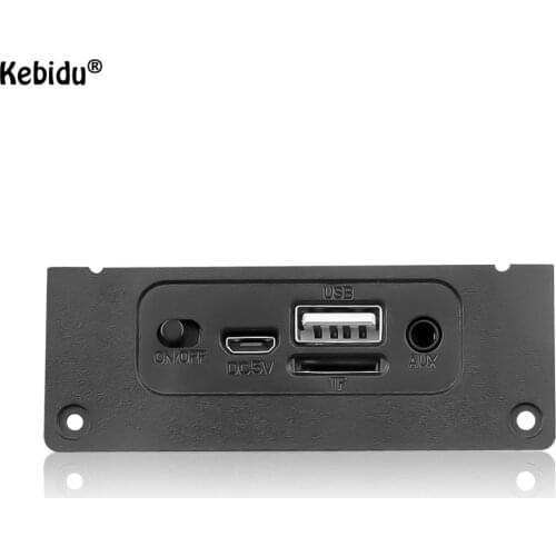 Kebidu 2*5W amplifier MP3 Player Decoder Board 5V Bluetooth 5.0 Car FM Radio Module Support TF USB AUX 3.5 MP3 Player Decoder