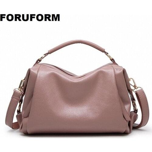 Fashion Simplicity PU Leather Women Boston Messenger Bag Handbag soft surface Lichee Pattern Bags ZH-288