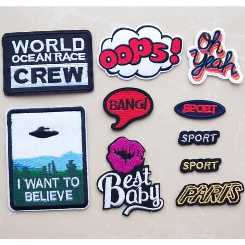 Fashion Embroidery Patches For Clothing Backpack Stickers Iron On Patch Embroidered Patchs Badge Appliques CX511-520
