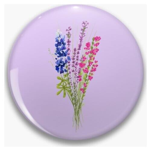 Subtle Bi Pride Flowers Soft Button Pin Creative Cute Women Decor Lover Jewelry Cartoon Funny Fashion Gift Badge Clothes Metal
