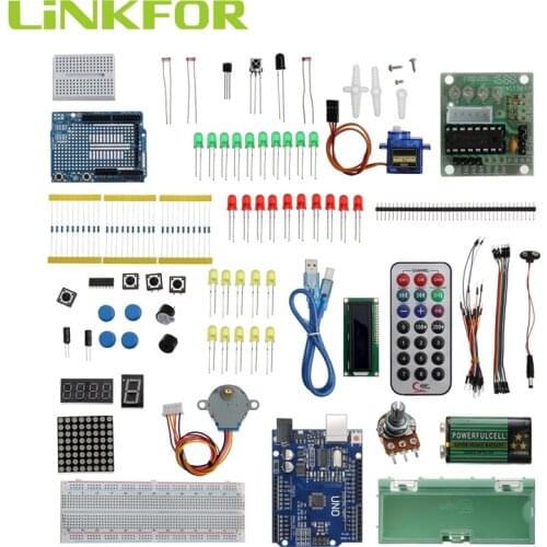 LiNKFOR 96 in1 Set Lab Project For UNO R3 1602 LCD Starter Kit for Arduino Nano Mega 2560 WZ Upgraded Advanced Version Starter
