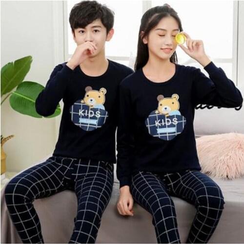 New Teenage Pajamas Cotton Clothes Sets Winter Animal Childrens Pyjamas Suit for Kids 10 12 14 16 18 Years Boys Girls Sleepwear