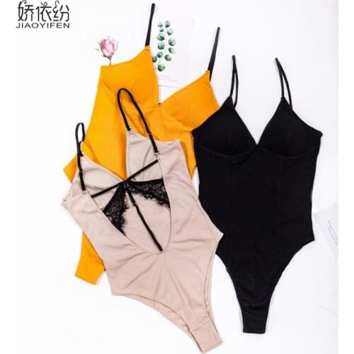 JYF New Screw Sleeveless Cotton Onesies Sleepwear Sexy V-neck Lace Backless Transparent Mesh Cozy Soft Womens Pajamas