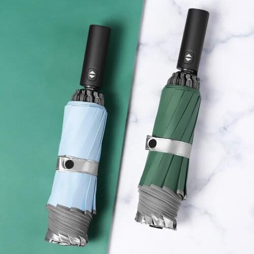 Fully Automatic Reverse Umbrella Folding Rain and Sun Dual Purpose Home Business Womens Umbrella Men Windproof Drop Shipping