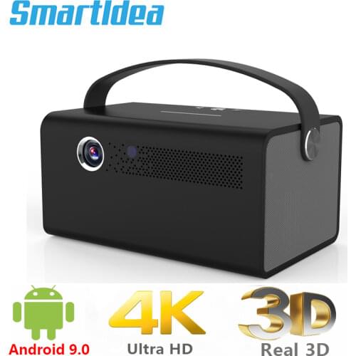 Smartldea 4K 3D V7 projector Android 9.0 Wifi BT proyector 15600mAh battery portable home smart beamer speaker in Zoom HD-in USB