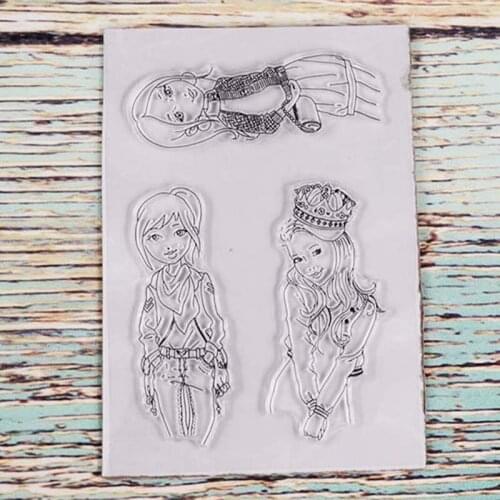 3 Girls transparent clear stamp for DIY Scrapbooking/Card Making/Kids Christmas Fun Decoration Supplies