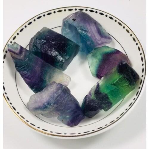 Rainbow fluorite raw rough stones natural gemstones quartz mineral crystals healing piedras bonsais naturales home decor