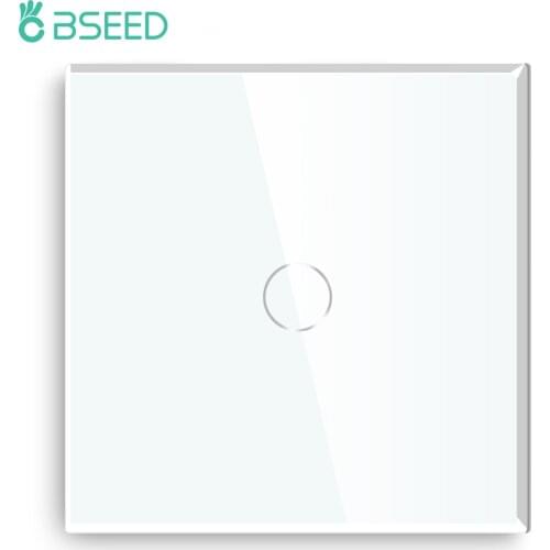 Bseed Brand Touch Switch 1 Gang 1 Way Europe Standard Touch Sensor Switch Black White Golden 3 Colors With Glass Panel