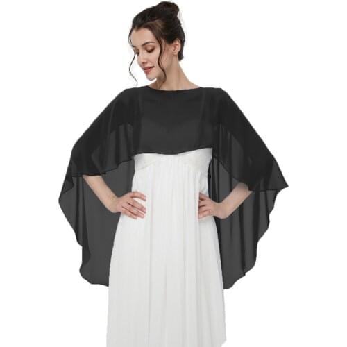 Chiffon Capes Soft Shawls and Wraps Capelets for Bridesmaid Wedding Formal Party Evening Dresse