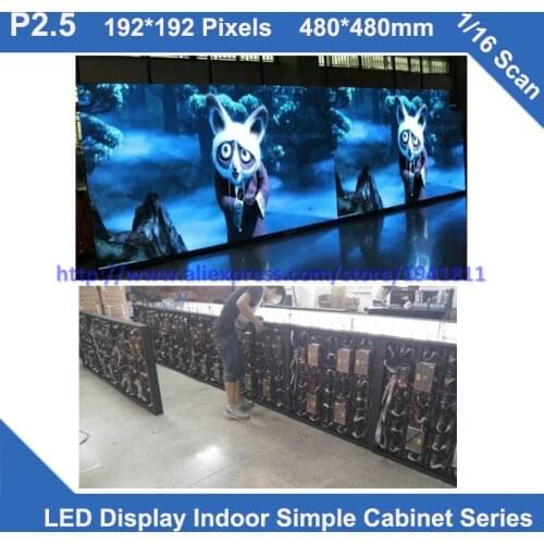 TEEHO P2.5 indoor simple Cabinet 480mm*480mm ultra slim 1/16 scan video led screen simple cabinet full color display led indoor