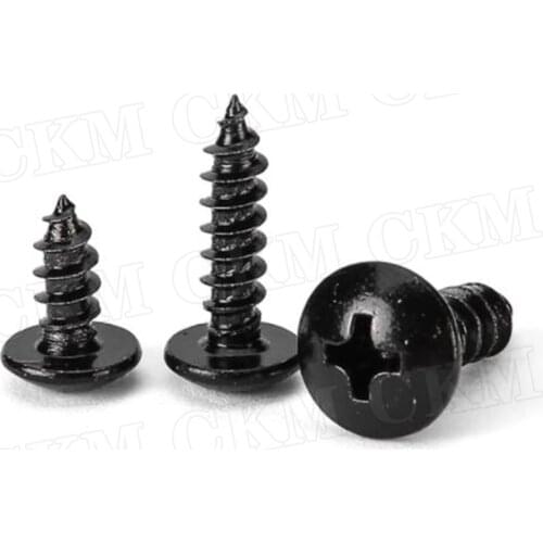 For Universal Car Bumper lip Spoiler Installation Screws Mushroom Black Carbon Steel Phillips Head Self-tapping Screws M4 M5