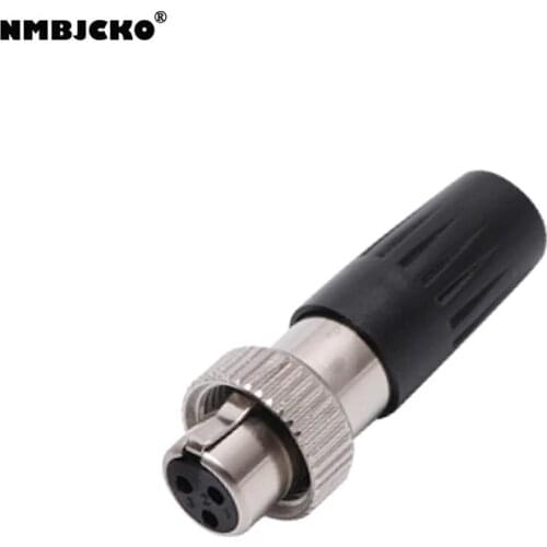 High quality 100pcs/lot mini xlr female Audio Mic connector Mini XLR Connector with screw thread A133