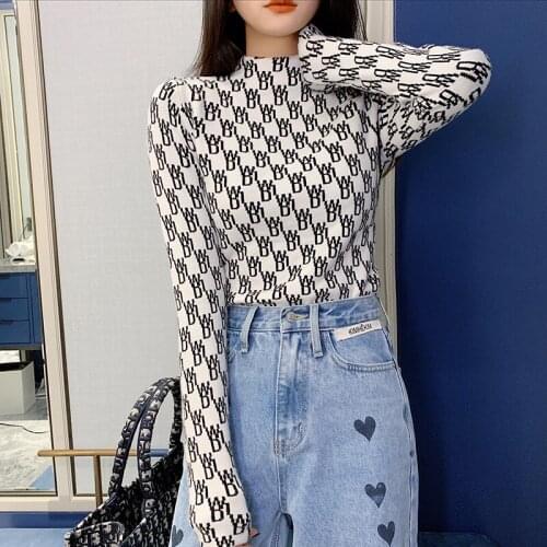 Japanese fashion sweater women autumn shirt warm slim bottoming sweater pullover sweater women turtleneck sweaters women