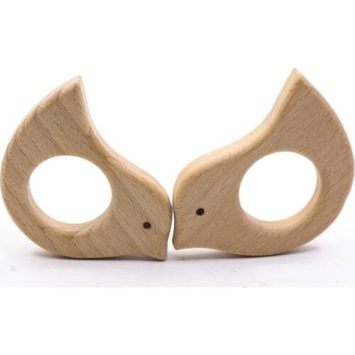 10pcs Bird Shape Wooden Teeth Bakelite Pendant Cute Pacifier Chain Teeth Toys Food Grade Materials Baby Teether DIY Accessories