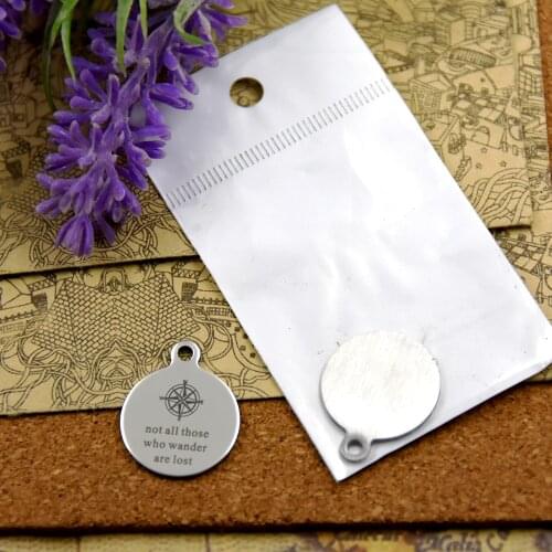 10pcs--stainless steel charms"not all those who wander are lost "5 style for choosing DIY Charms Pendants