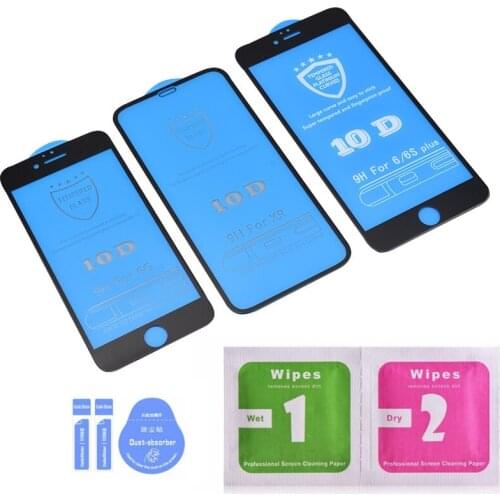 100PCS 10D Curved Edge Full Cover Ultra HD Tempered Glass Screen Protector Protective Film For iPhone 11 pro max X Xs Max XR 8