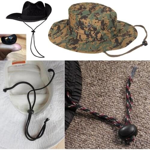 20Pcs Black Stopper Spring Toggle Clasp Cord Lock Ends Clip Clothing Accessory