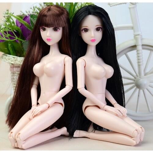 2017 New Design 3D Real Eyes Supersize Nude Naked XINYI Doll /Long Hair Original 14 Joint Moveable / For DIY 1/6 Doll Toys