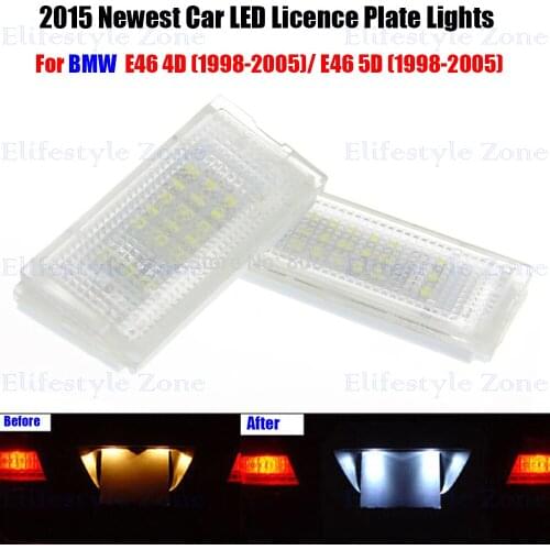 2 x 18 SMD LED Number License Plate Lamps OBC Error Free For BMW E46 4D 5D 1998-200