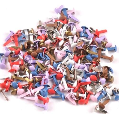 50PCs Mixed Pastel Round Brads Scrapbooking Embellishment Fastener Brads Metal Crafts For shoes Decoration 8x13mm CP2236