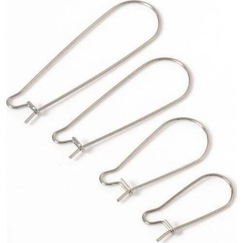 50pcs 20/25/33/38mm Stainless Steel Ear Wires Earring Hook Clasps For DIY Jewelry Making Findings Women Earrings Accessories