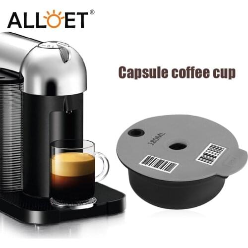 60/180ml Reusable Coffee Capsules Pods Filter Cup+Spoon Brush for Bosch-s Tassimoo Machines Refillable Coffee Maker Coffeeware