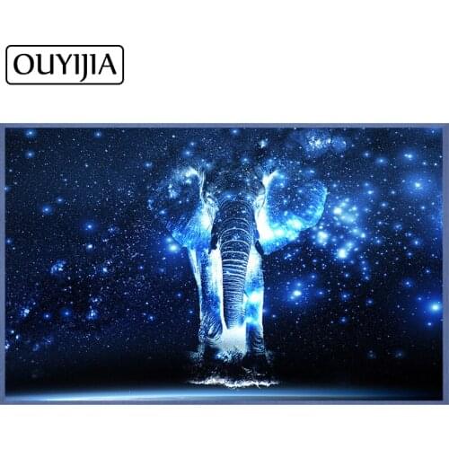 OUYIJIA Elephant 5D DIY Diamond Painting Cross Stitch Mosaic Rhinestone Animals Home Decoration Diamond Embroidery Kids Gift