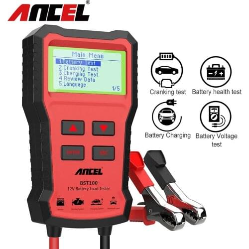 ANCEL BST100 Smart Car Battery Tester 100-2000CCA Auto Battery Tool Scanner Car Battery Support 12V Battery System Diagnostic