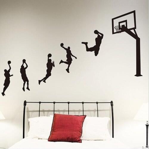 Basketball Players Laup Wall Sticker Vinyl Handmade Wall Decals for Kids Rooms Nursery Decoration Sport Decals For Boy