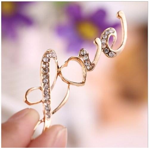 1Pcs Shiny Crystal "LOVE" Flatback Cabochon Scrapbook Embellishment DIY Phone Decoration Crafts