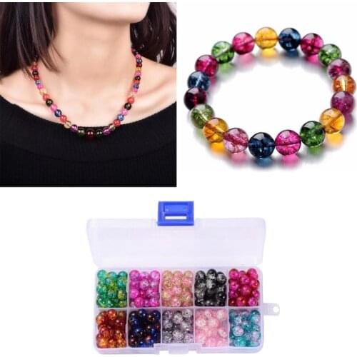 200pcs/Lot 8mm Craft Supplies Round Faux Pearls Glass Beads Filler Beads Jewelry Making Bracelet Necklace DIY Lampwork Bead