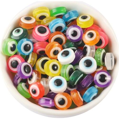 8/10mm Resin Evil Eye Spacer Beads Oval Shape Beads With Hole For Jewelry Making Handmade Diy Bracelet Necklace Ring Accessories