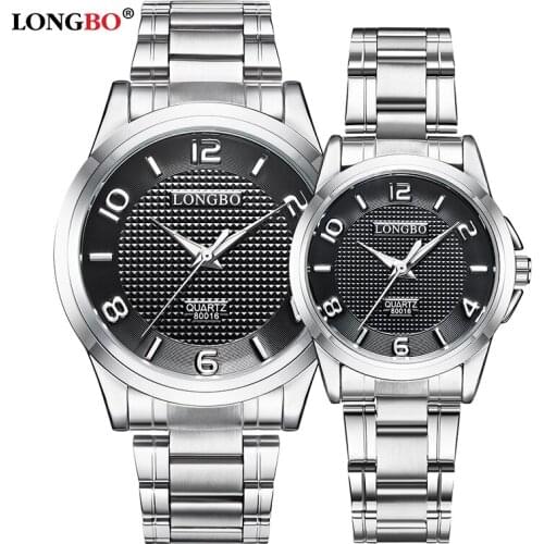 LONGBO Military Men Stainless Steel Band Sports Quartz Watches Dial Clock For Male Full Steel Leisure Watch Relogio Masculino