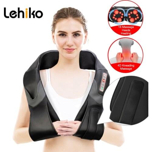 Home Car Electrical Body Massager Relaxation Massage U Shape Neck Back Shoulder Shiatsu Infrared 6 keys 3D Kneading Massager