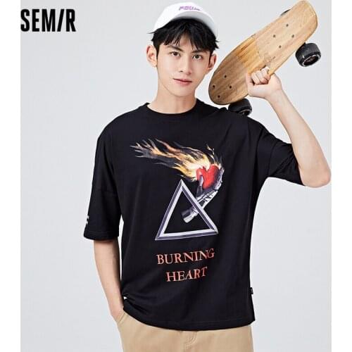SEMIR Short Sleeve T-Shirts Men Spring 2021 New Loose Inner Leggings Korean Style Trendy Handsome Boys Tshirt