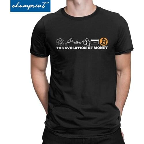 Men Womens T-Shirts The Evolution Of Money Bitcoin Btc Crypto Cryptocurrency Tees Blockchain T Shirt Round Neck Clothes