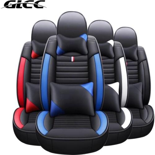 GLCC Leather Car Seat Cover Auto Interior Accessories Automotive Cushion Waterproof Protector Mat Universal For Most 5 Seat Cars