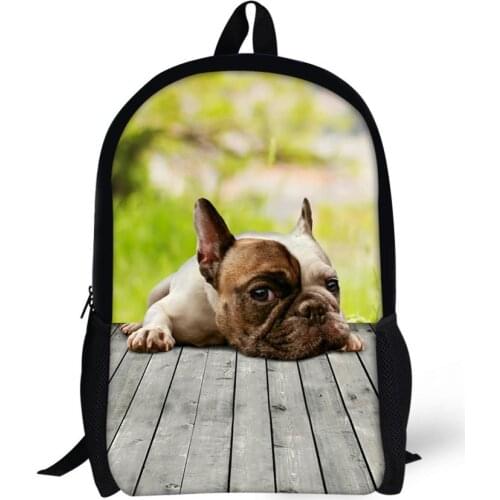 INJERSDESIGNS Pug Pattern School Bags For Children Girls Boys Small Dog Printing Cute Kids Backpack Casual Women Travel Rucksack