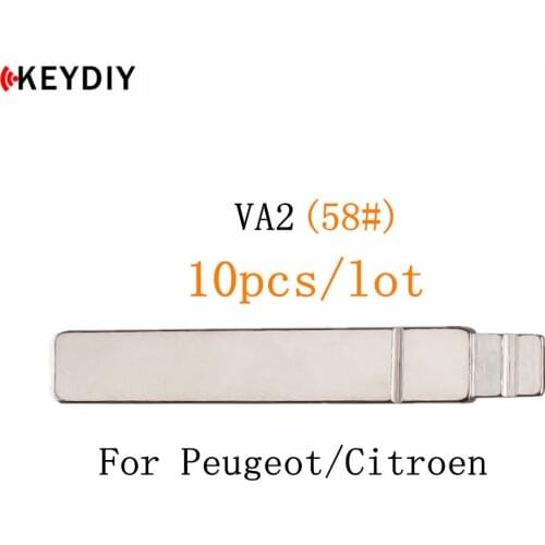 KEYDIY 10pcs/lot KD Metal Blank Uncut Flip VVDI/JMD Remote VA2 Key Blade #58 for Citroen Triumph NO.58 Blade without Groove