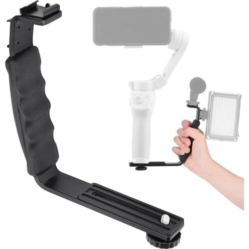 L-Shaped Handheld Stabilizer Extended Arm Bracket Holder with Cold Shoe Interface for DJI OM 4/Osmo Mobile 2 3 Accessories