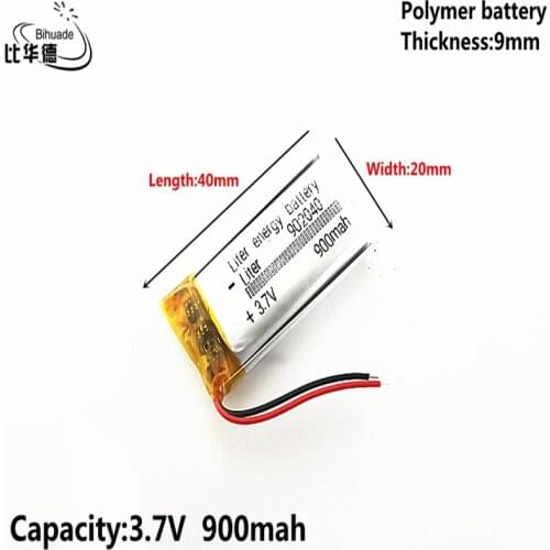 Liter energy battery 3.7V,900mAH 902040 Polymer lithium ion / Li-ion battery for tablet pc BANK,GPS,mp3,mp4
