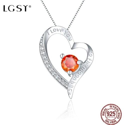 LGSY DP003 925 Sterling Silver Fashion Jewelry Heart-Shaped Pendants Romantic Silverware Necklace Fine Jewelry Crystal Pendant
